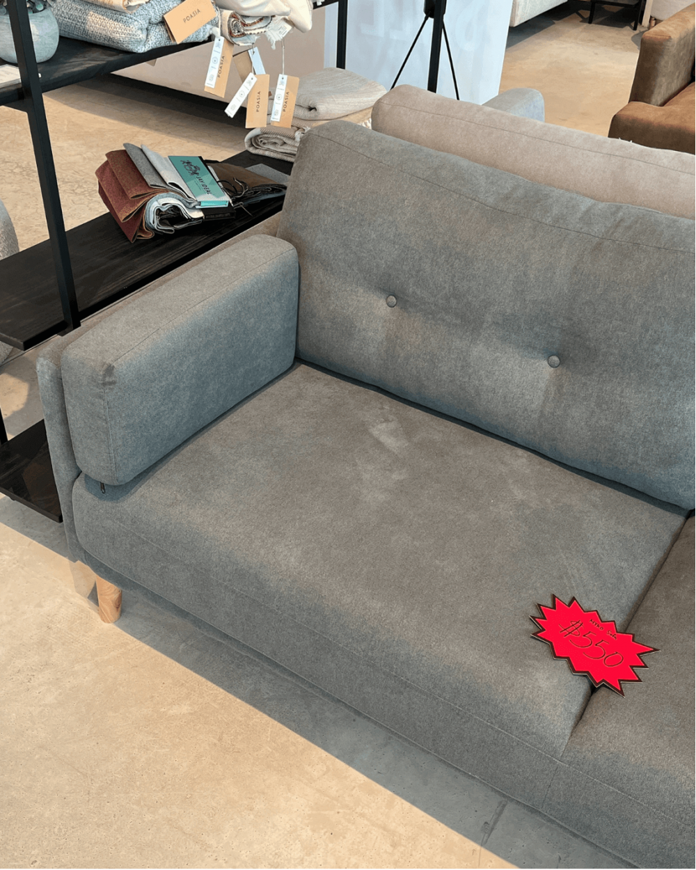 AS-IS | MYKO Sofa 3 Seater | Smokey Charcoal