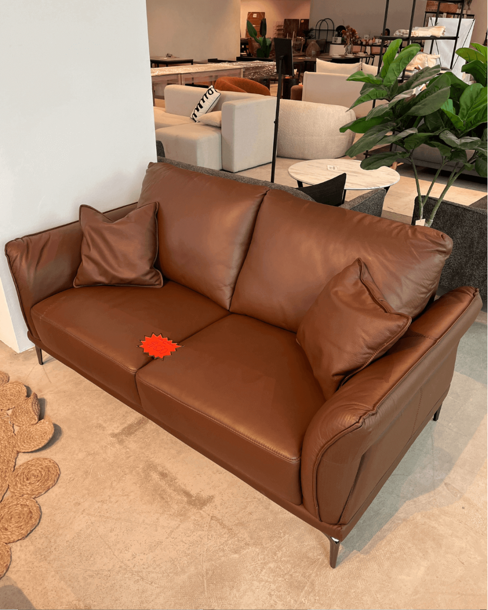 AS-IS | Zedda Half-Leather Sofa | 2.5 Seater