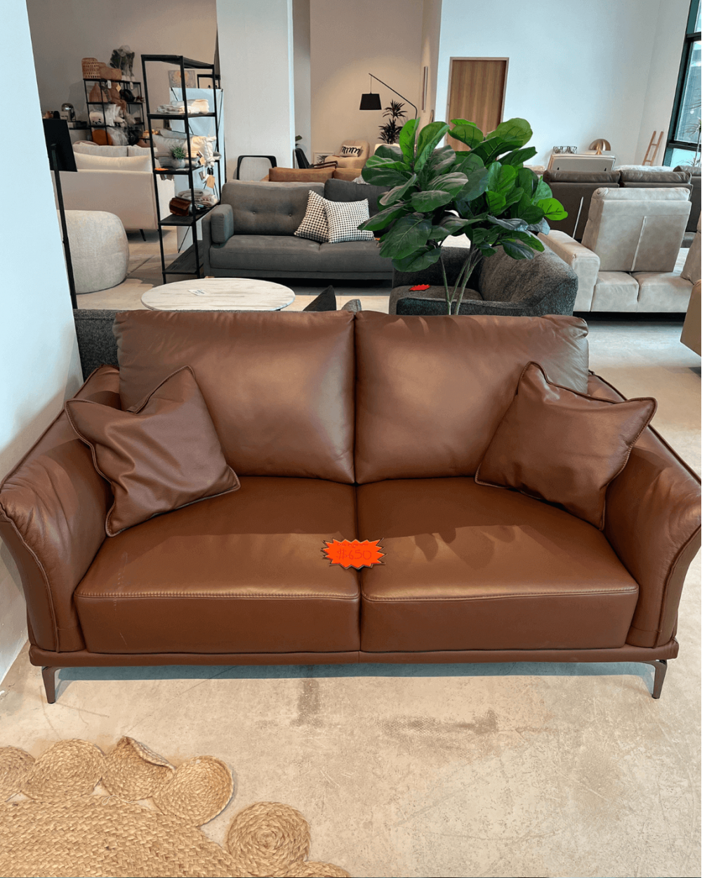 AS-IS | Zedda Half-Leather Sofa | 2.5 Seater
